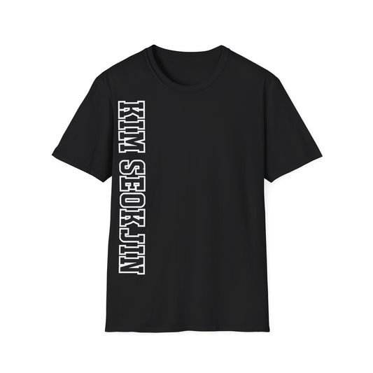 "KIM SEOKJIN" Varsity Vertical Name T-Shirt
