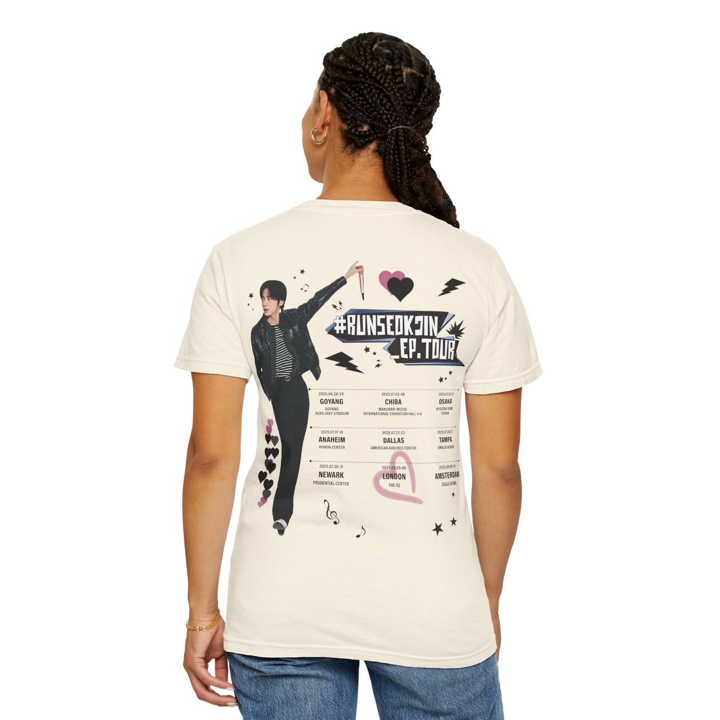 RUNSEOKJIN EP TOUR 2025 Cream graphic T-shirt