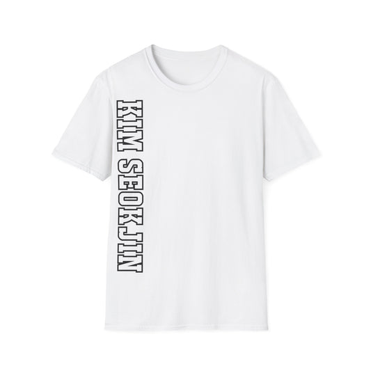 "KIM SEOKJIN" Varsity Vertical Name T-Shirt