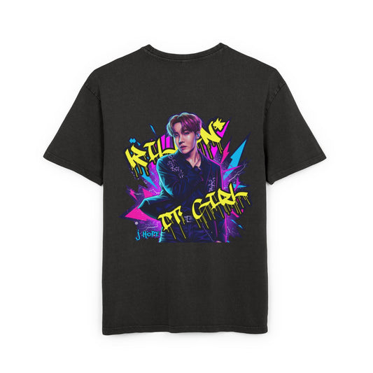 "KILLIN* IT GIRL" Acid Washed Oversize Tee