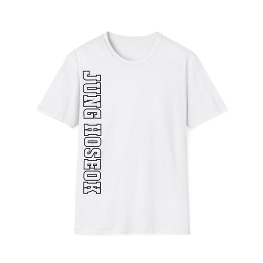 "JUNG HOSEOK" Varsity Vertical Name T-Shirt