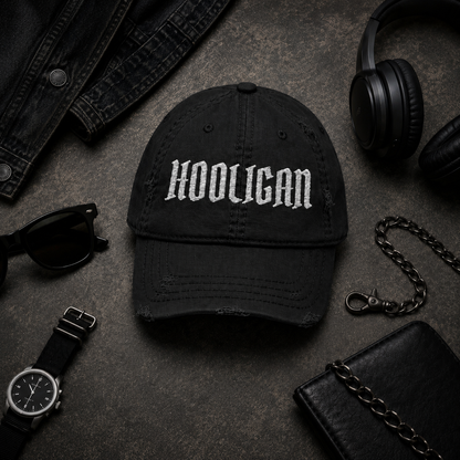HOOLIGAN Distressed Embroidered Cap
