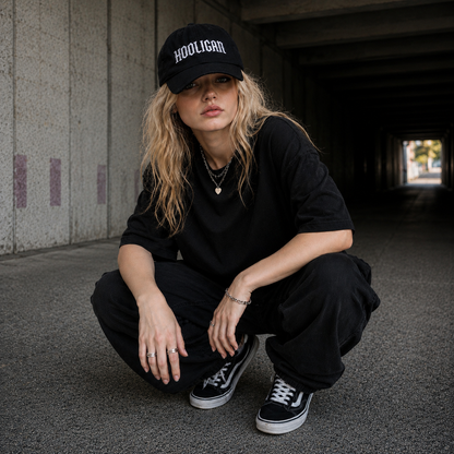 HOOLIGAN Distressed Embroidered Cap