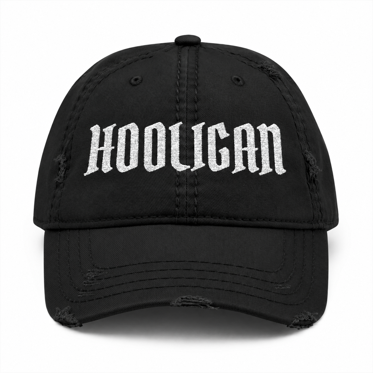 HOOLIGAN Distressed Embroidered Cap