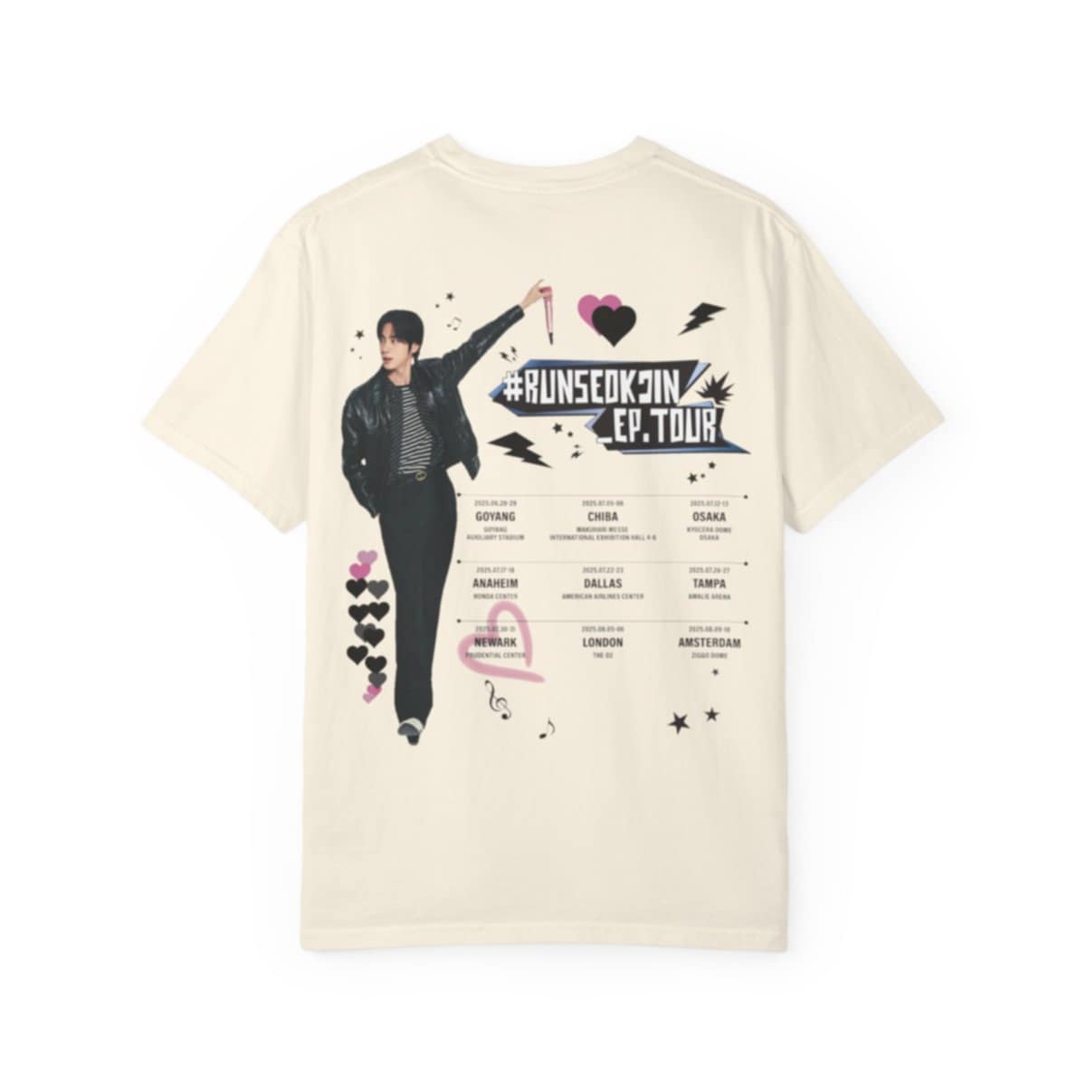 RUNSEOKJIN EP TOUR 2025 Cream graphic T-shirt