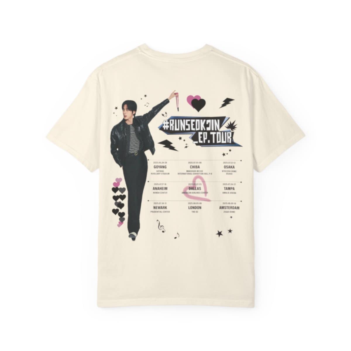 RUNSEOKJIN EP TOUR 2025 Cream graphic T-shirt – Seoul Devotion