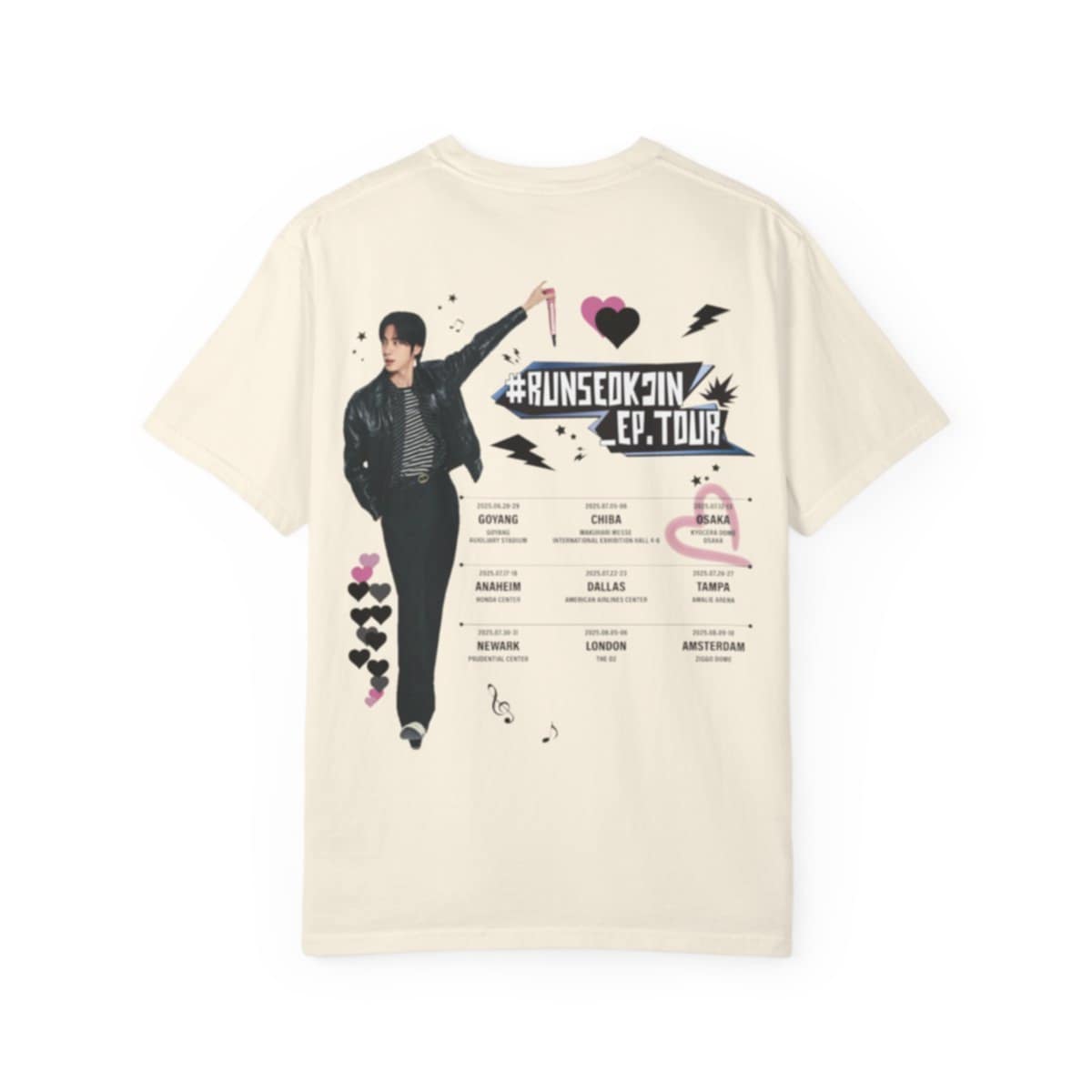 RUNSEOKJIN EP TOUR 2025 Cream graphic T-shirt